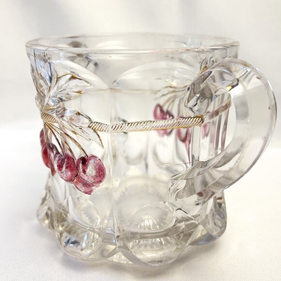 EAPG Antique Northwood Glass Spooner Open Sugar Bowl Cherry & Cable Early 1900s - Picture 5 of 11